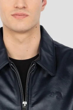 Blouson Homme Schott Lc5100 Stripe Navy/Offwhite