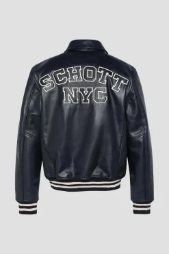 Blouson Homme Schott Lc5100 Stripe Navy/Offwhite
