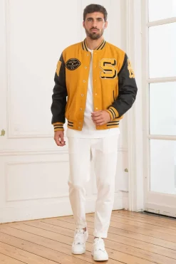 Blouson Homme Schott Lcteddybd2 Yellow/Black