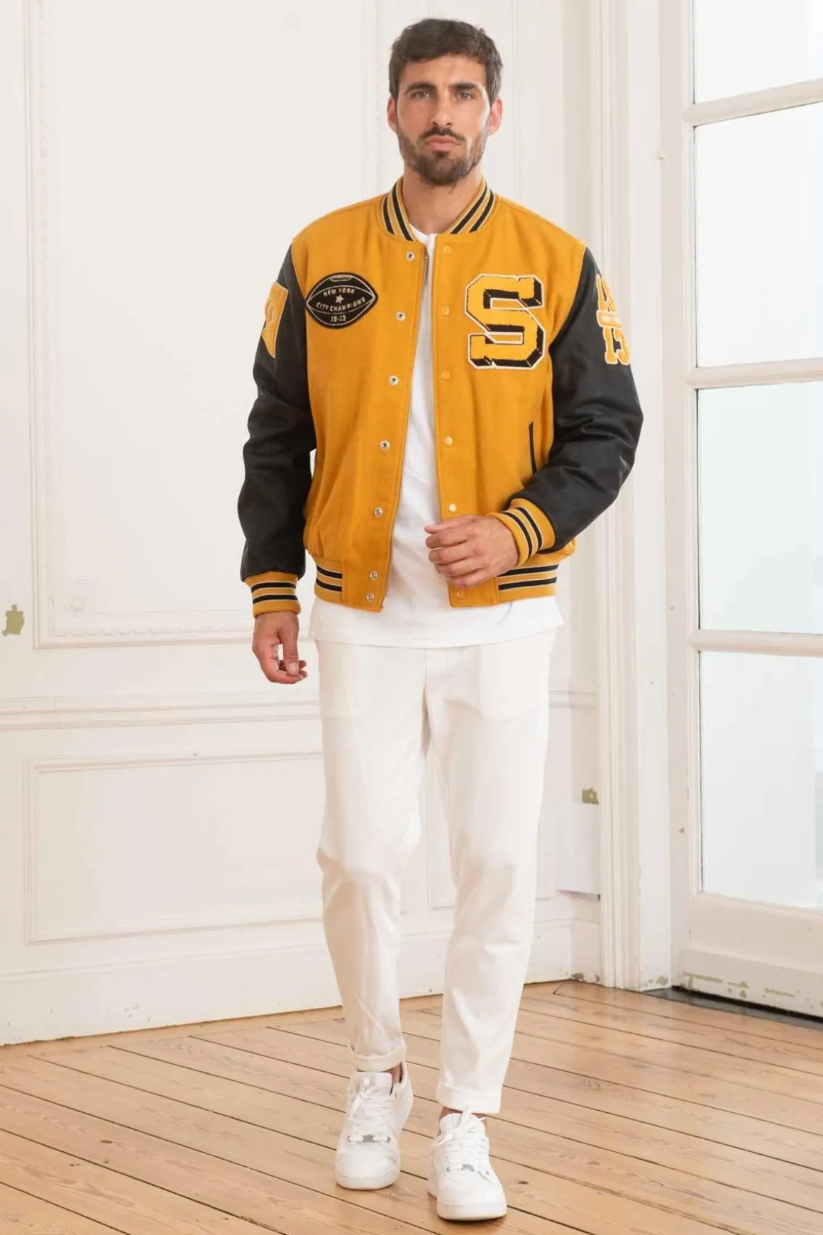 Blouson Homme Schott Lcteddybd2 Yellow/Black