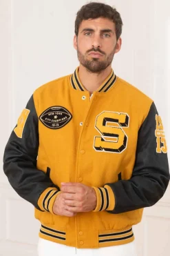 Blouson Homme Schott Lcteddybd2 Yellow/Black