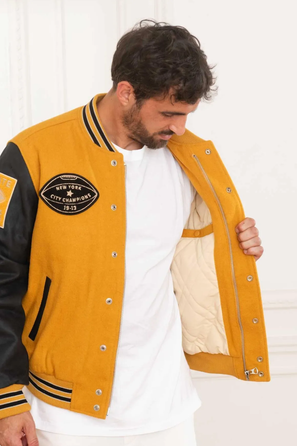Blouson Homme Schott Lcteddybd2 Yellow/Black
