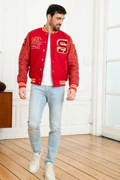 Blouson Homme Schott Lcteddybd Red Red