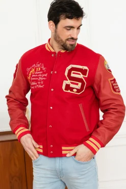 Blouson Homme Schott Lcteddybd Red Red