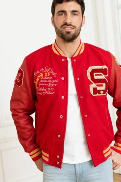 Blouson Homme Schott Lcteddybd Red Red