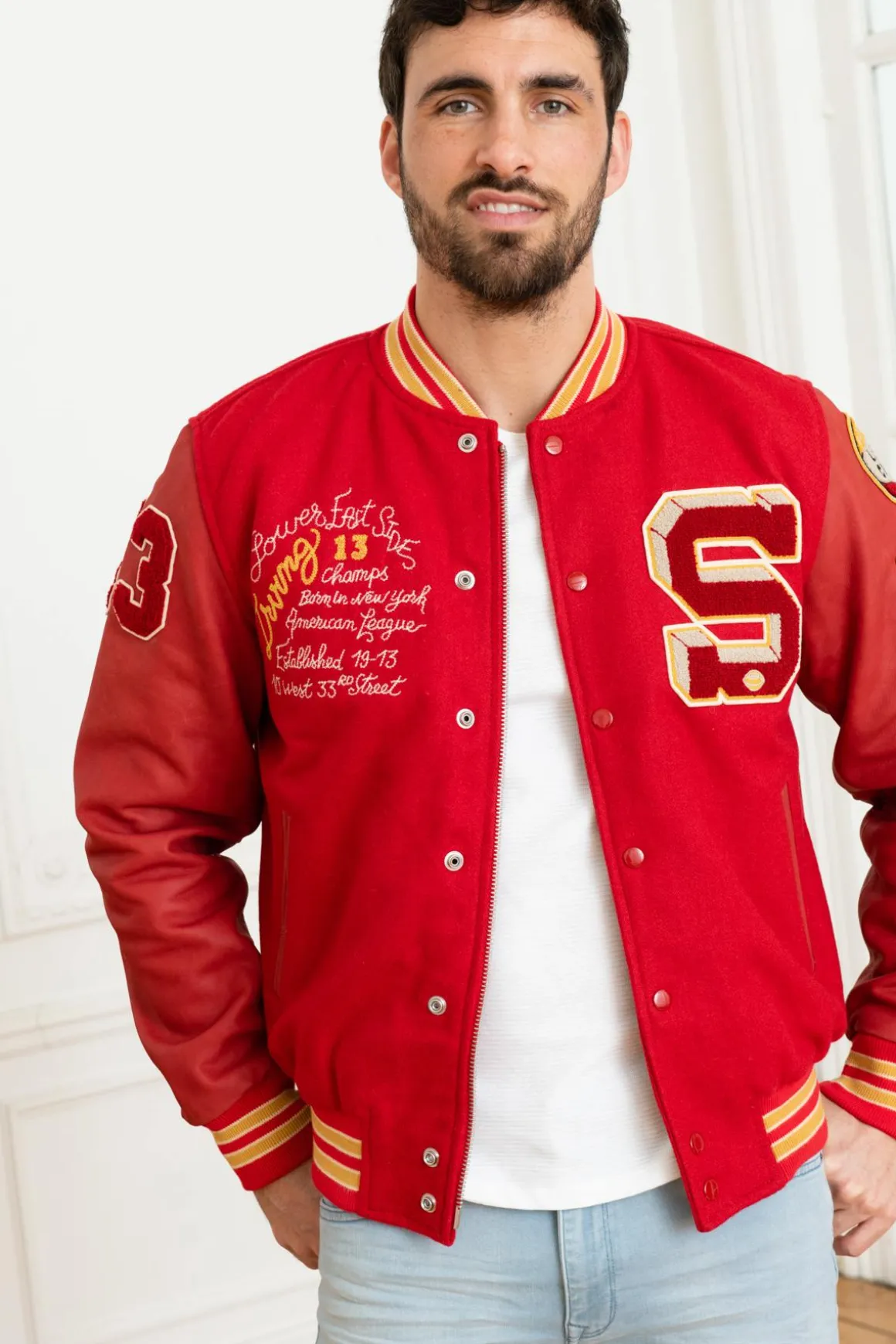 Blouson Homme Schott Lcteddybd Red Red