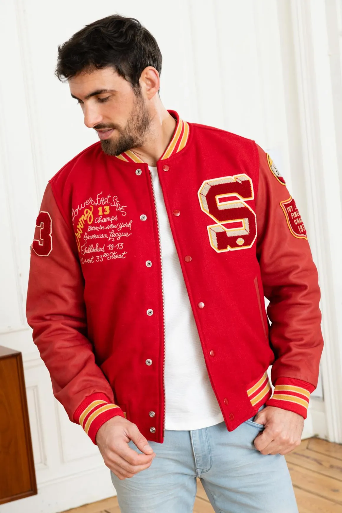 Blouson Homme Schott Lcteddybd Red Red