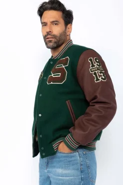 Blouson Homme Schott Lcteddybd2 Green/Cordovan