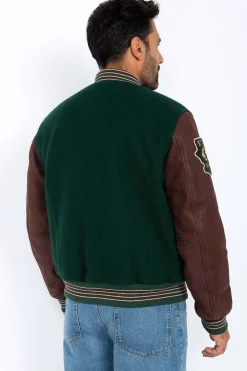 Blouson Homme Schott Lcteddybd2 Green/Cordovan