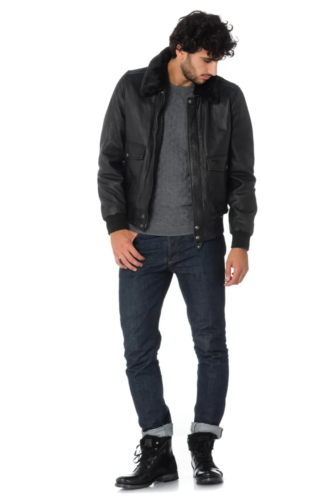 Blouson Homme Schott Lctopgun Black