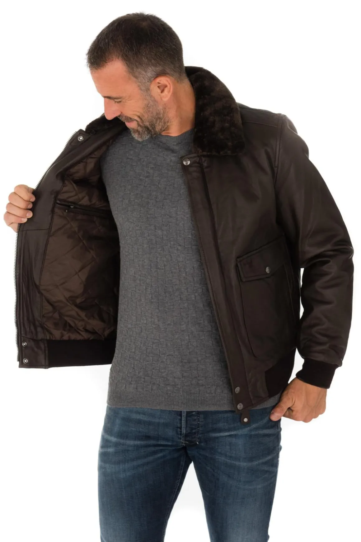 Blouson Homme Schott Lctopgun Brown