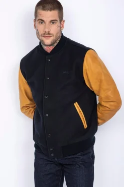 Blouson Homme Schott Lcusa Navy/Cognac