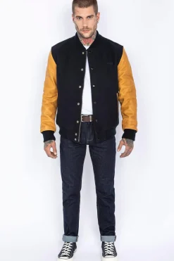Blouson Homme Schott Lcusa Navy/Cognac