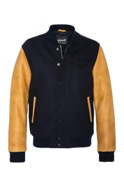 Blouson Homme Schott Lcusa Navy/Cognac