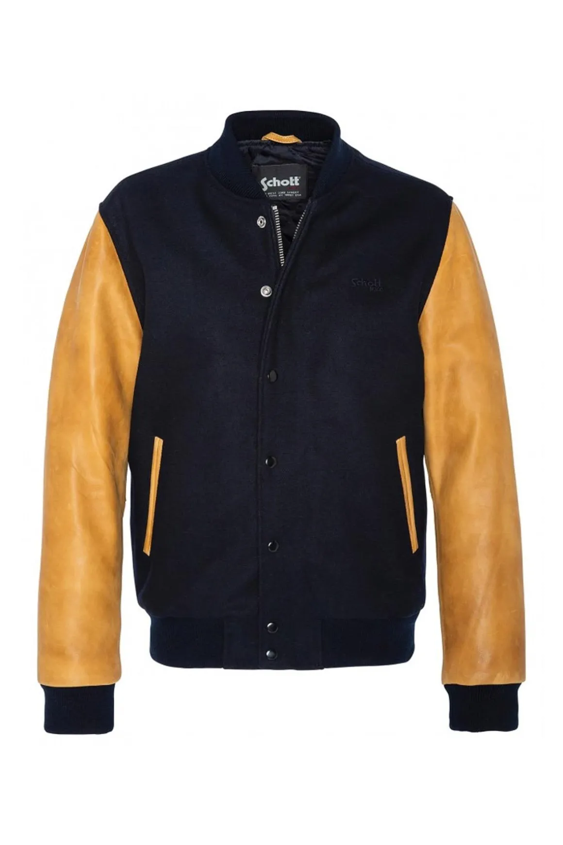 Blouson Homme Schott Lcusa Navy/Cognac