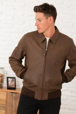 Blouson Homme Schott Lc5100Vint Ant. Brown