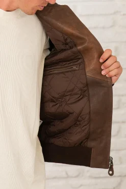 Blouson Homme Schott Lc5100Vint Ant. Brown