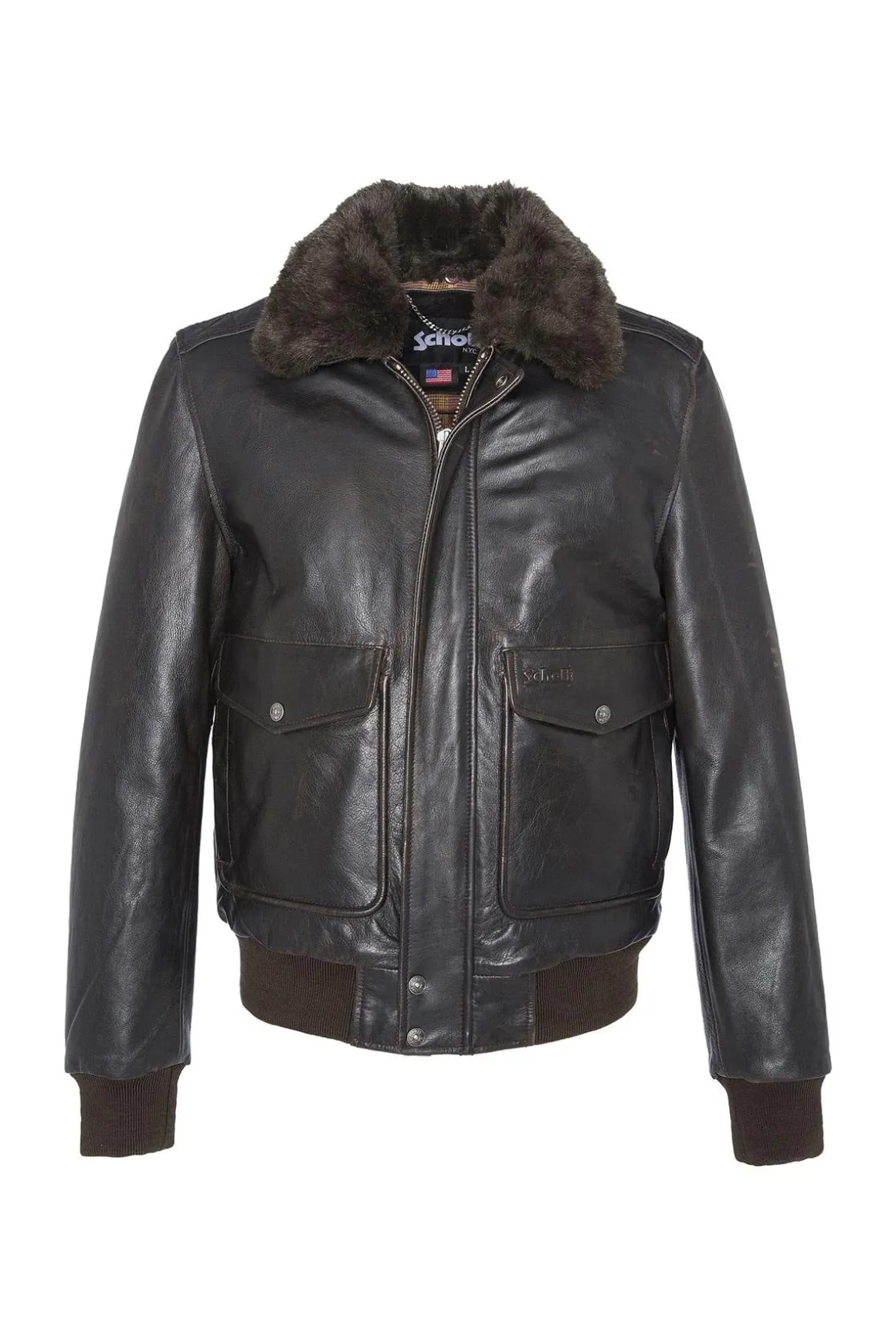 Blouson Homme Schott Lc5331X Ant.brown