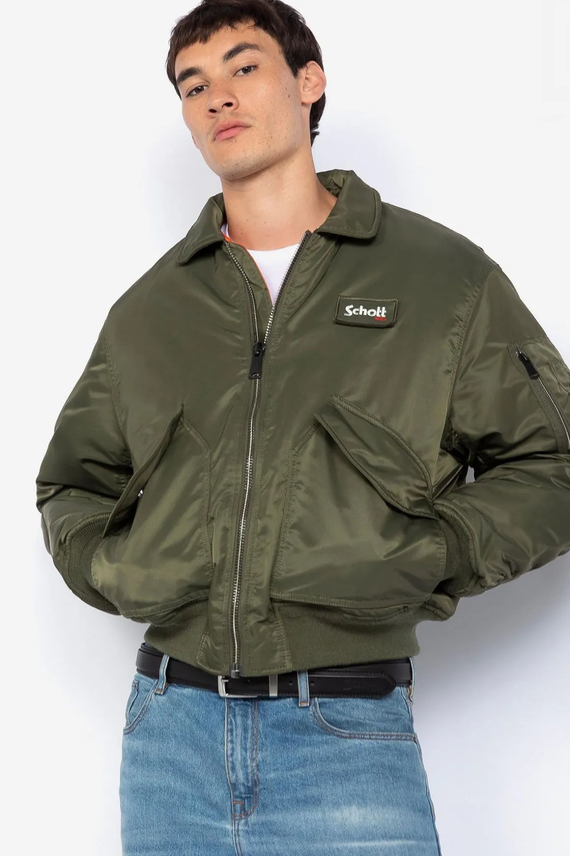 Blouson Homme Schott 21090Rs Army Kaki