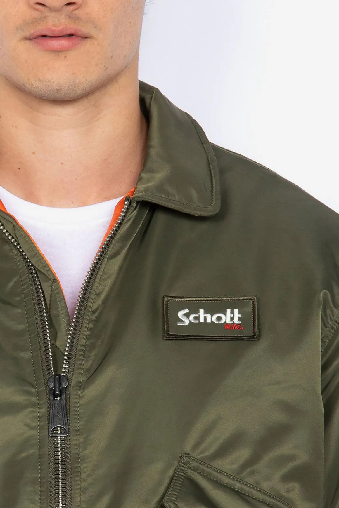 Blouson Homme Schott 21090Rs Army Kaki