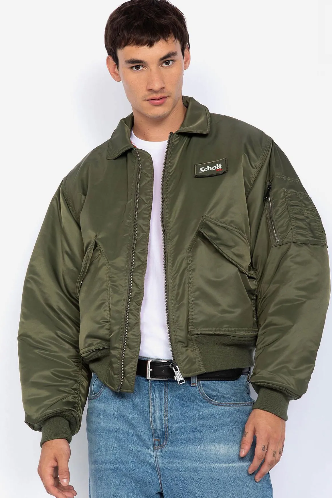 Blouson Homme Schott 21090Rs Army Kaki