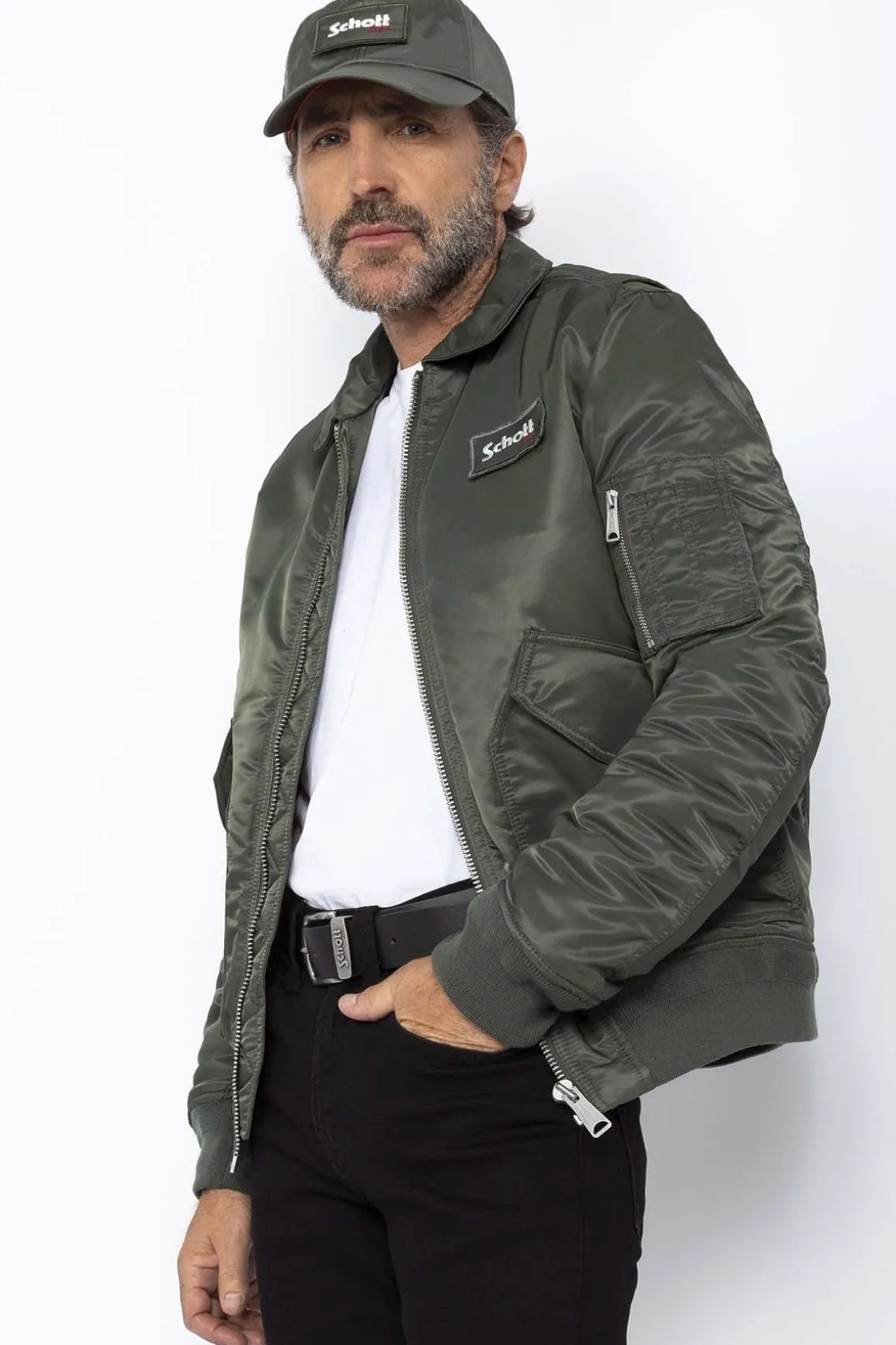 Blouson Homme Schott 210100Rs Sage Kaki