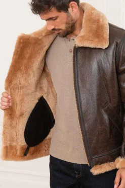Blouson Homme Schott 257S Brown Gold
