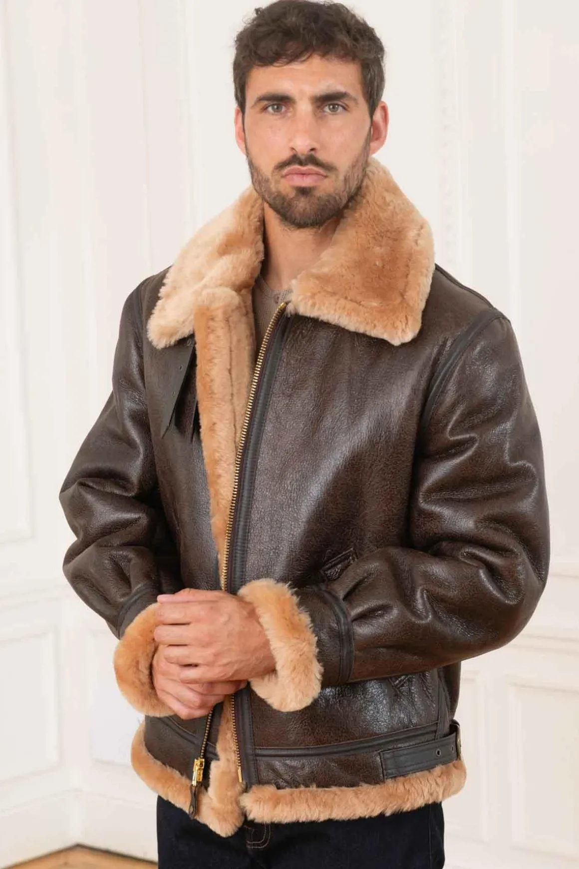 Blouson Homme Schott 257S Brown Gold
