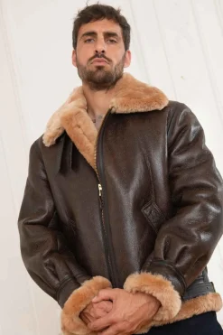 Blouson Homme Schott 257S Brown Gold