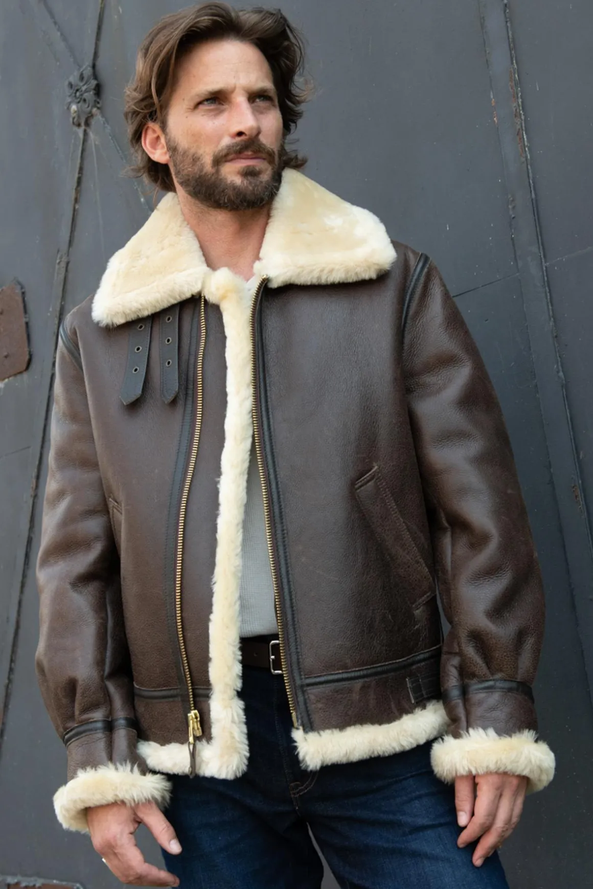 Blouson Homme Schott 257S Marron