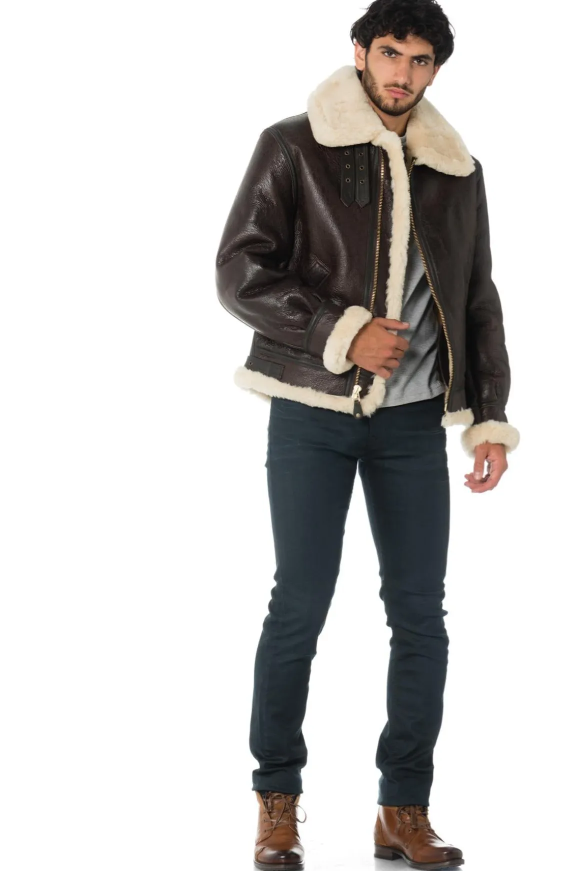 Blouson Homme Schott 257S Marron