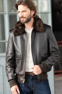 Blouson Homme Schott 184Sm Brown