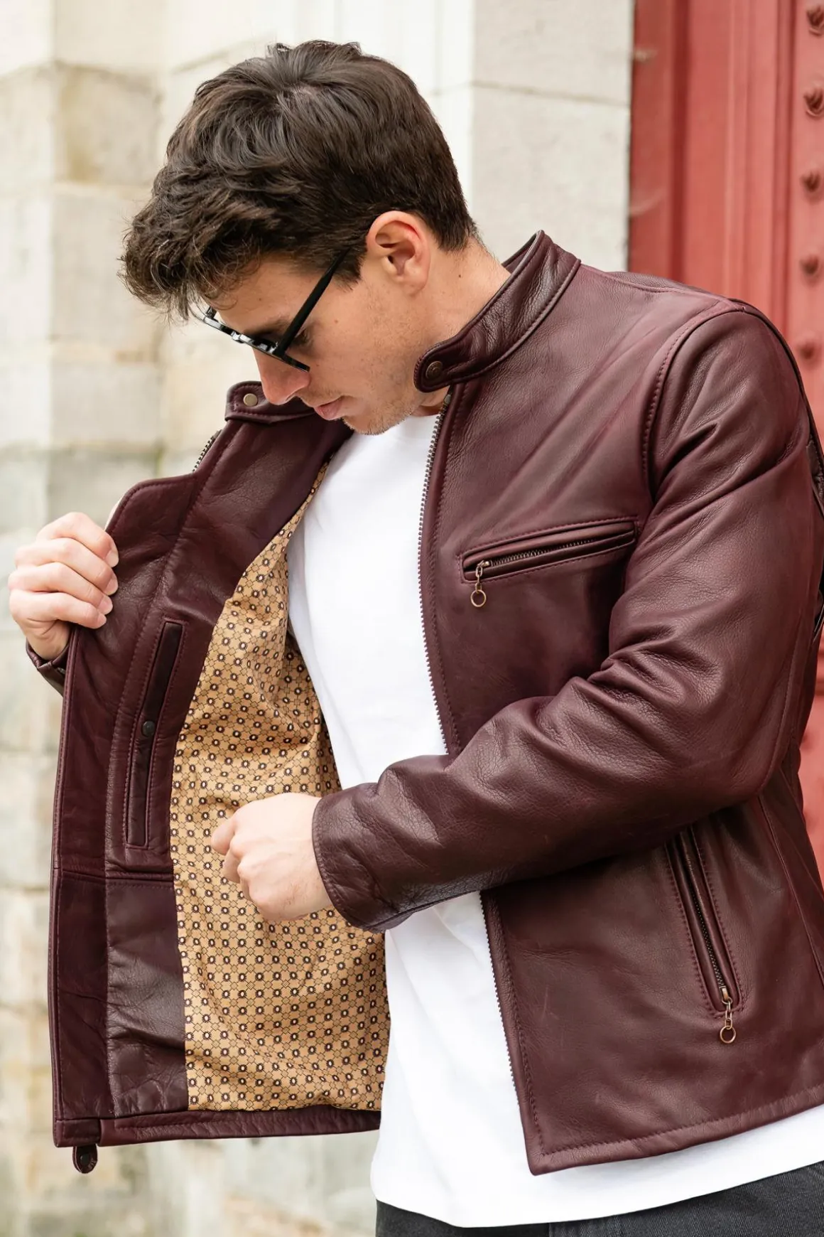 Blouson Homme Schott 530 Wine