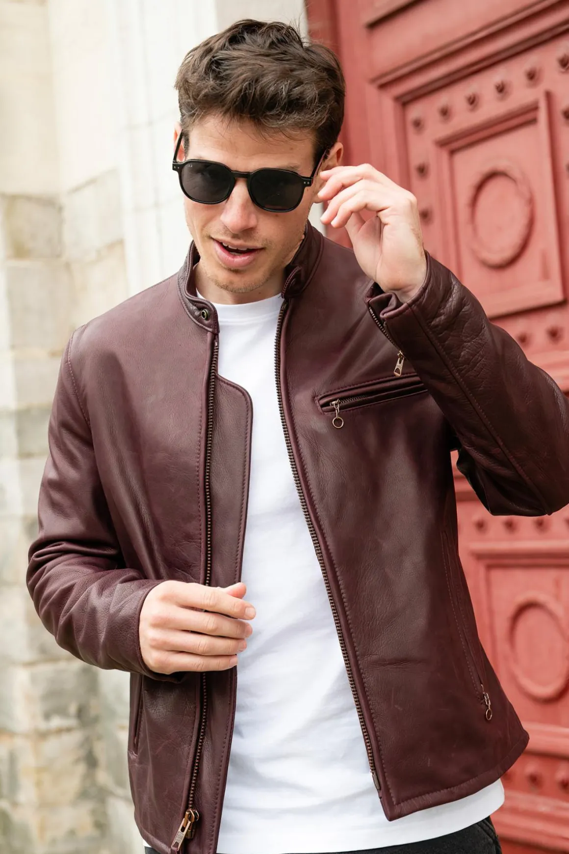Blouson Homme Schott 530 Wine