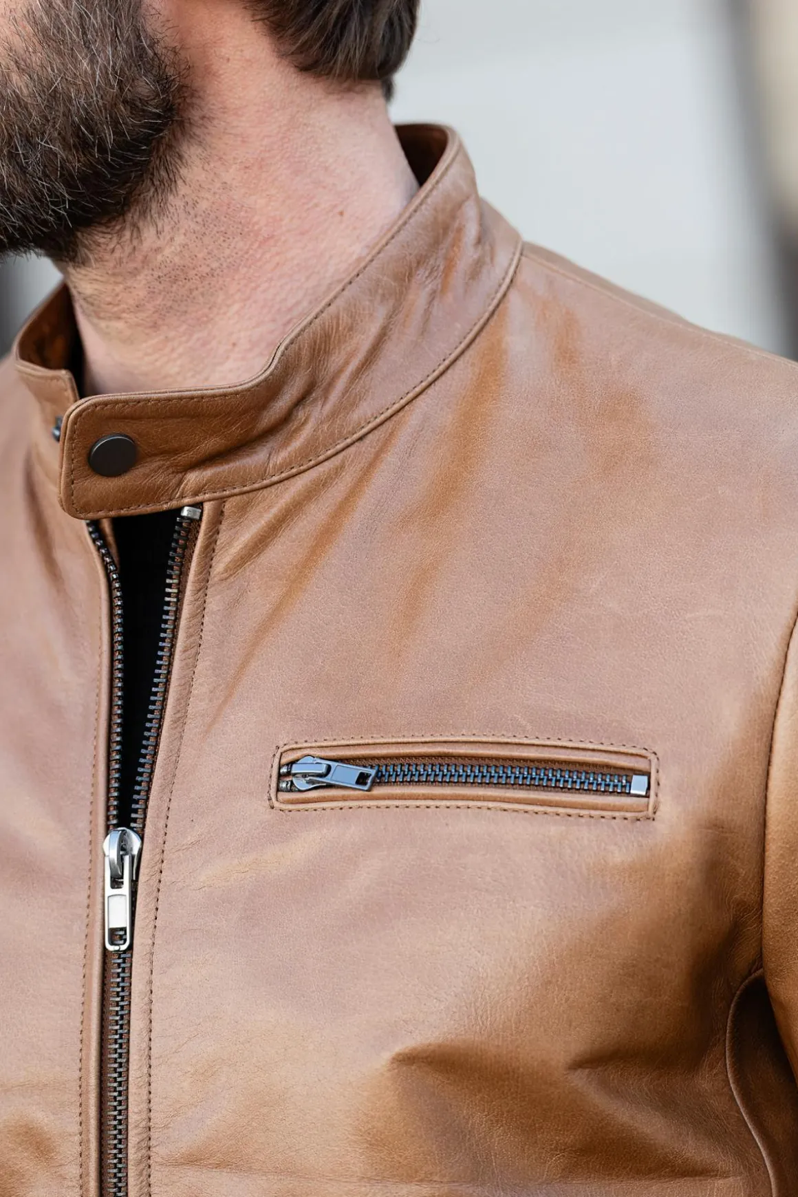 Blouson Homme Serge Pariente Retro Buffle Oxblood