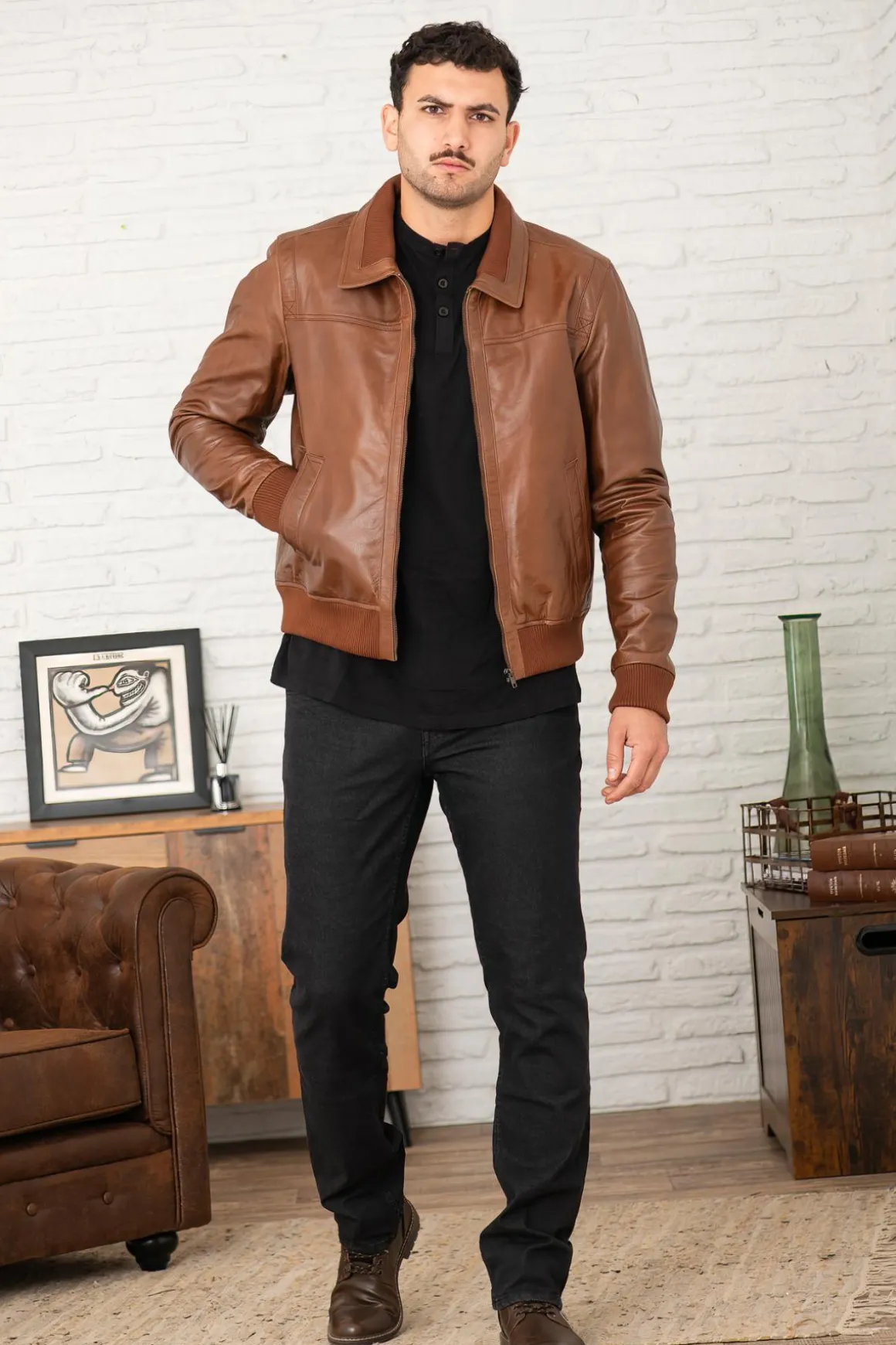 Blouson Homme Serge Pariente Keaton Buffle Oxblood
