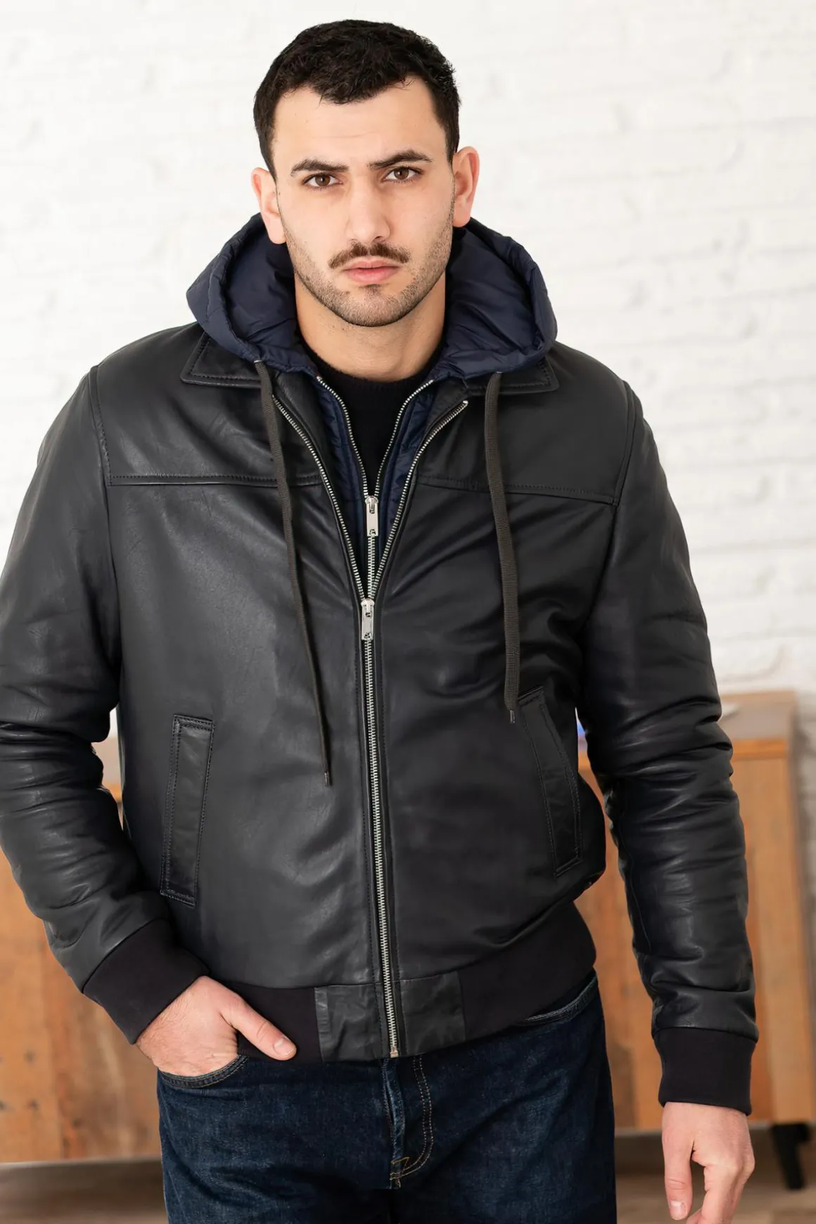 Blouson Homme Serge Pariente Amos Hood Navy