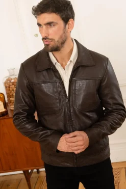 Blouson Homme Serge Pariente Texas Reddish Brown