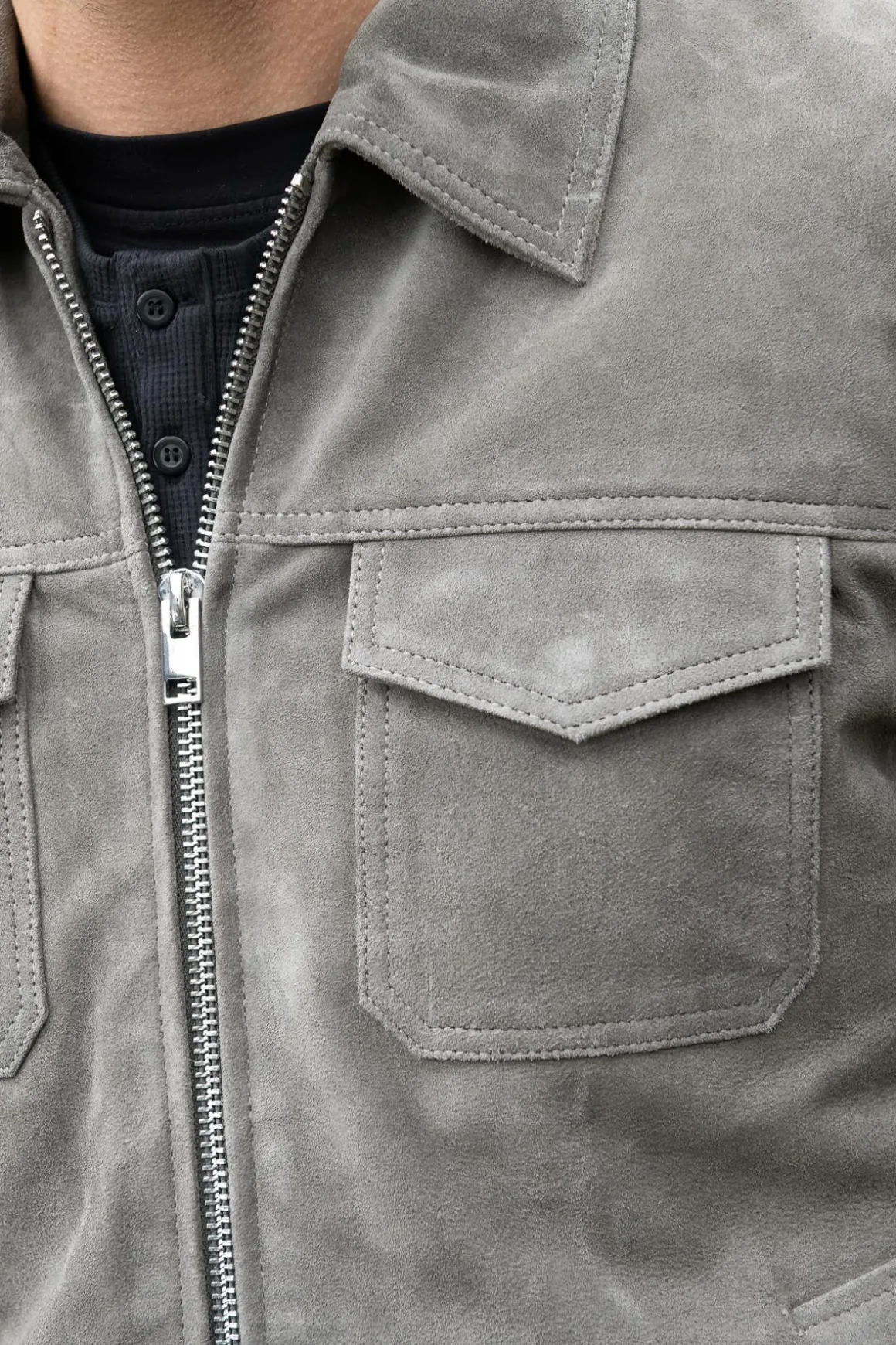 Blouson Homme Serge Pariente Creed Suede Anthracite