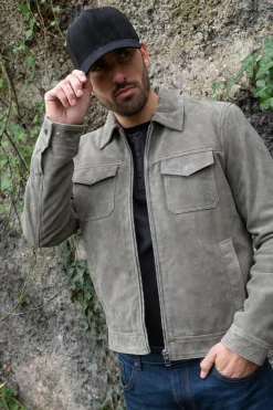 Blouson Homme Serge Pariente Creed Suede Anthracite