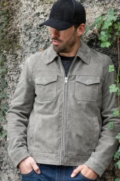 Blouson Homme Serge Pariente Creed Suede Anthracite