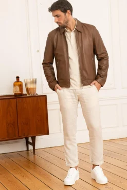Blouson Homme Serge Pariente Carlo Tobacco