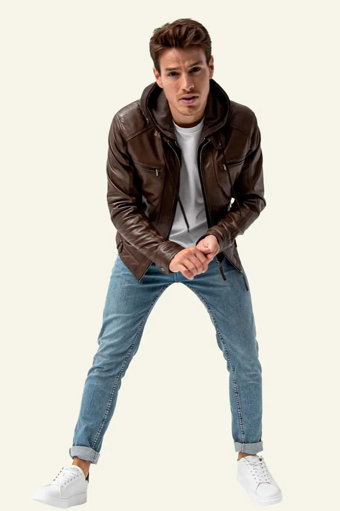 Blouson Homme Serge Pariente Erico Hood Bu Mocca