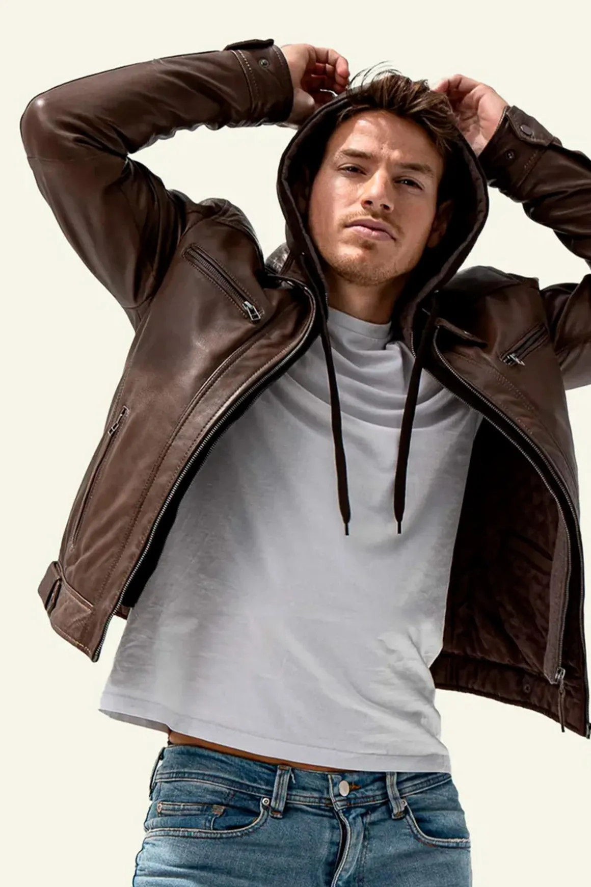 Blouson Homme Serge Pariente Erico Hood Bu Mocca