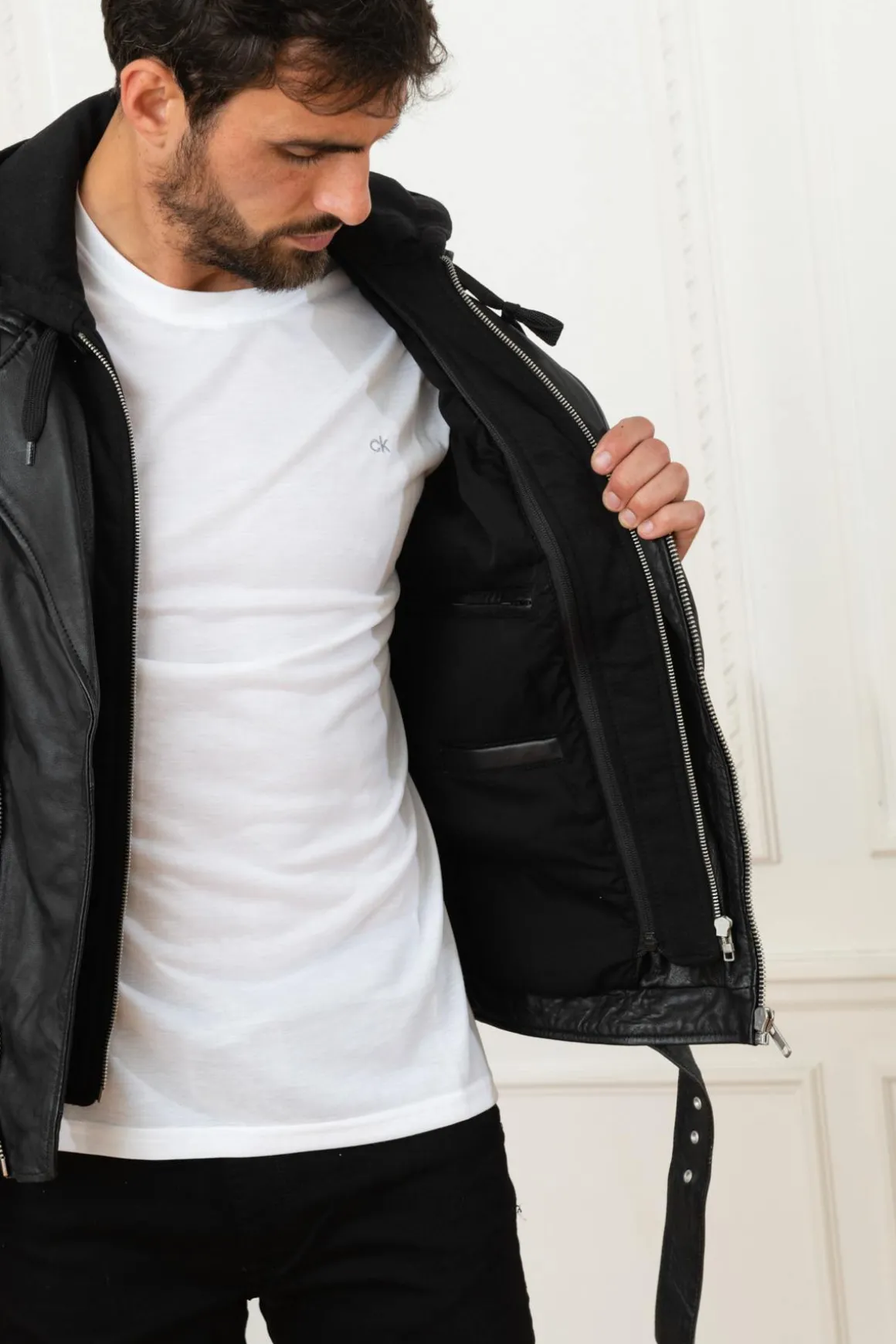 Blouson Homme Serge Pariente Rocker Hood Black
