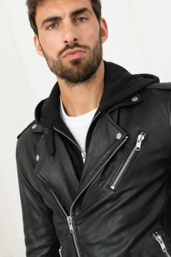 Blouson Homme Serge Pariente Rocker Hood Black