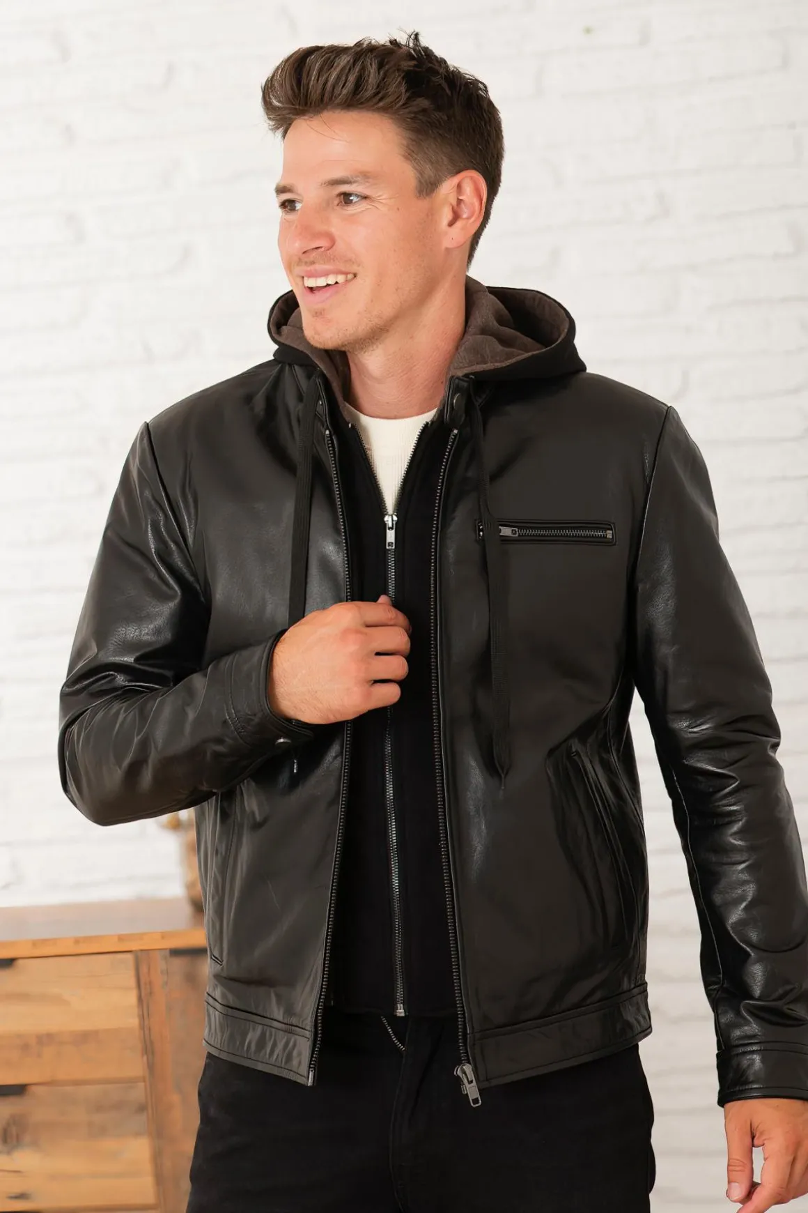 Blouson Homme Serge Pariente Retro Hood Buffle Black