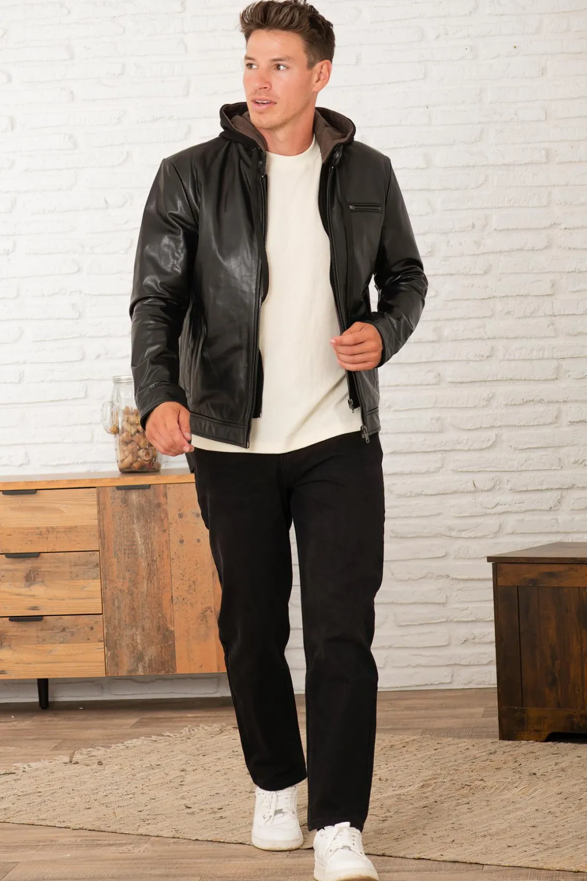 Blouson Homme Serge Pariente Retro Hood Buffle Black