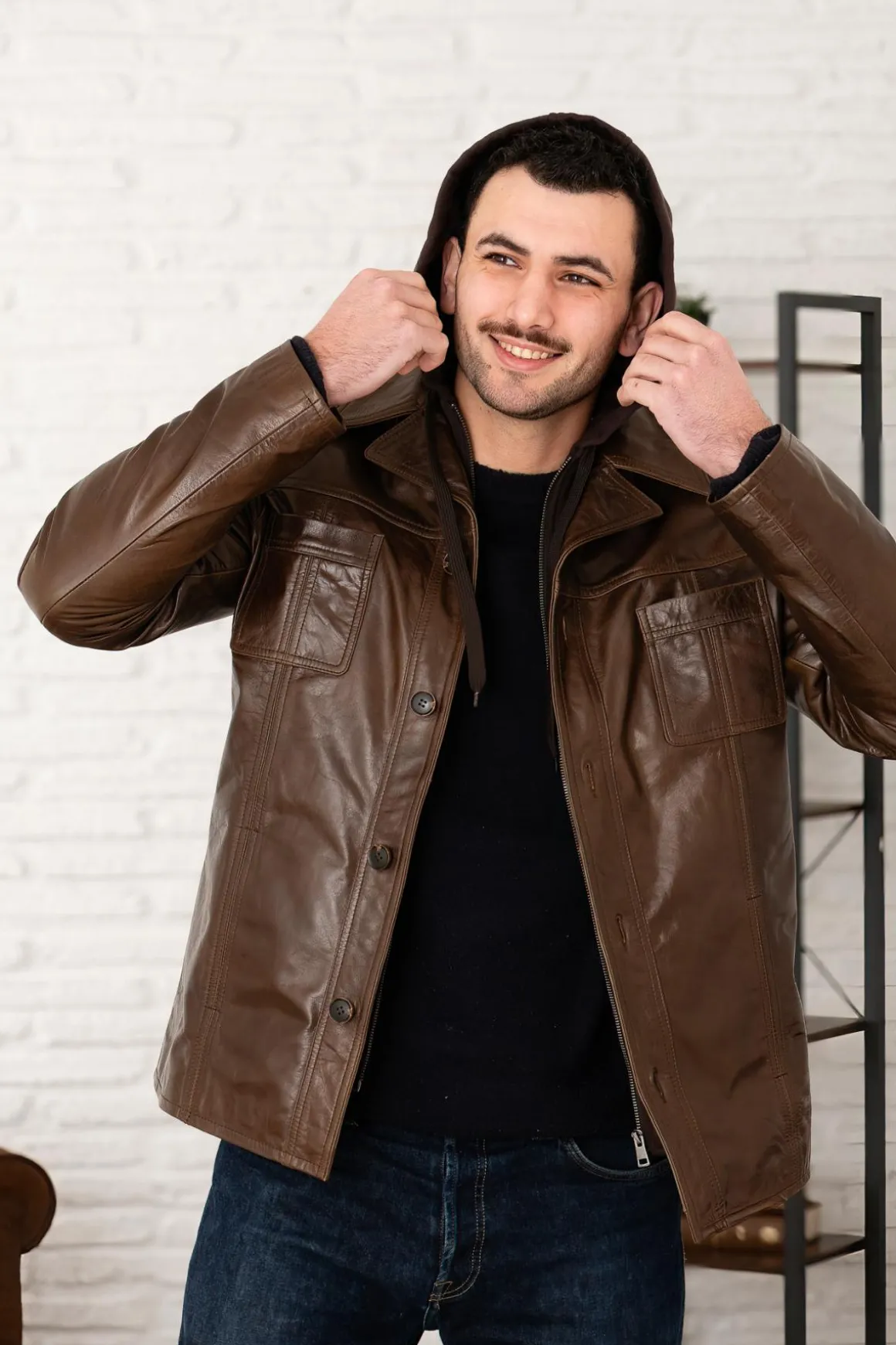 Blouson Homme Serge Pariente Taggart Hood Buffle Mocca