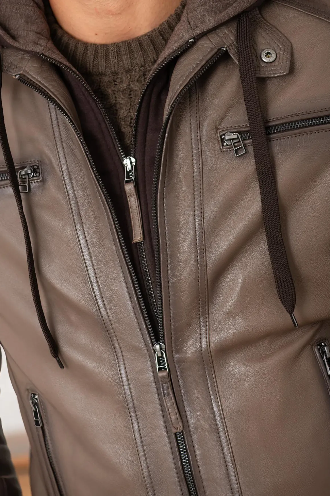 Blouson Homme Serge Pariente Erico Hood Taupe